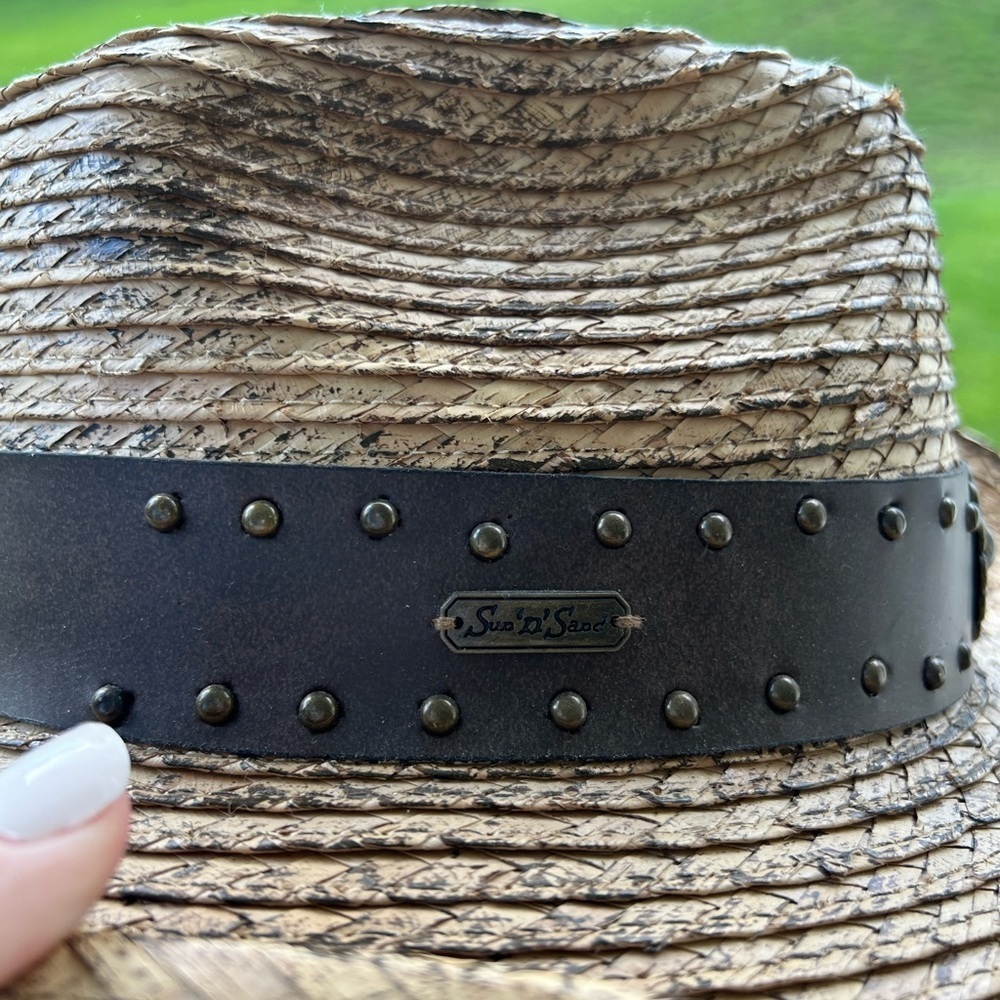 Brown Straw Cowboy Hat with Black Band - Picture 4 of 11